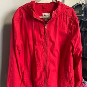 XL Old Navy windbreaker. Red